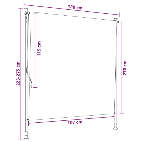 Vanjska Roleta Crna 120 x 270 cm - Crna 120 x 270 cm Cijena