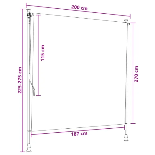 Vanjska Roleta Crna 200 x 270 cm - Crna 200 x 270 cm Cijena