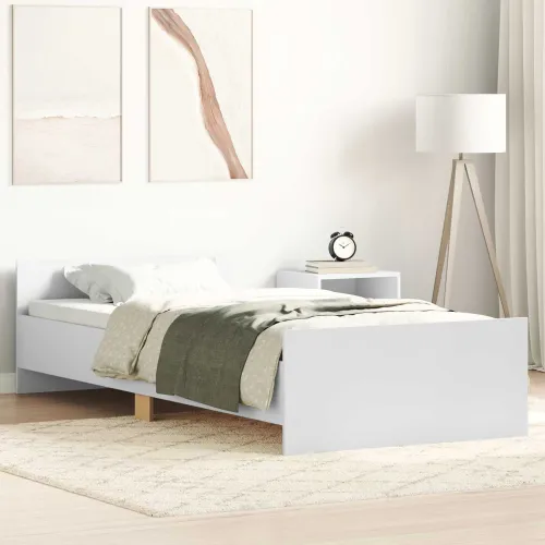 Okvir za krevet Bijela 80 x 200 cm Konstruirano drvo - Bijela 80 x 200 cm Cijena