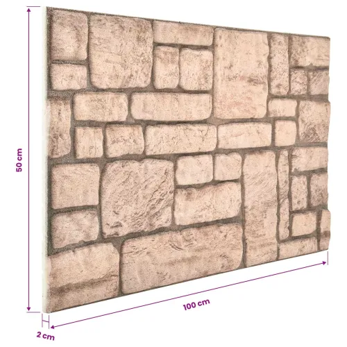 Zidne panele 10 kom. 100 x 50 cm Bež EPS pjena - Bež Cijena