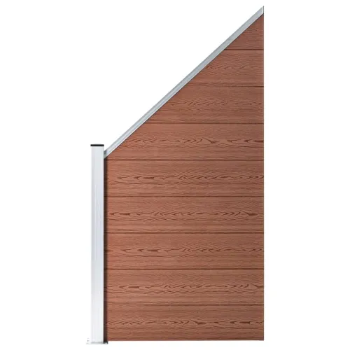 Set WPC ograda 10 kvadratnih + 1 kosa 1830 x 186 cm smeđi - Smeđa 1 10 sekcija + 1 zaklonjena sekcija Cijena