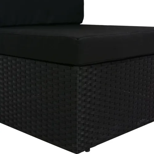 3-dijelna vrtna garnitura od poliratana crna - Crna 1 Kutna sofa (lijevi naslon za ruku) + kutna sofa (desni naslon za ruku) + s Cijena
