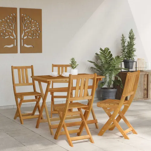 Vanjske bistro stolice Prirodna Čvrsto drvo akacije - 4 Prirodna Cijena