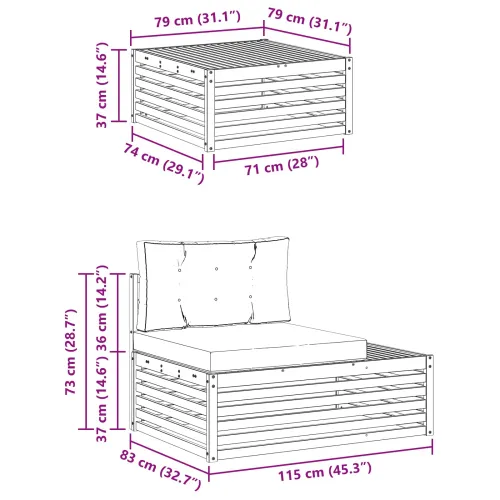 4 kom. Set vanjskih sofa Poliester Bijela - Bijela i bež Cijena