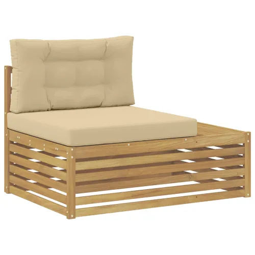 4 kom. Set vanjskih sofa Poliester Bijela - Bijela i bež Cijena