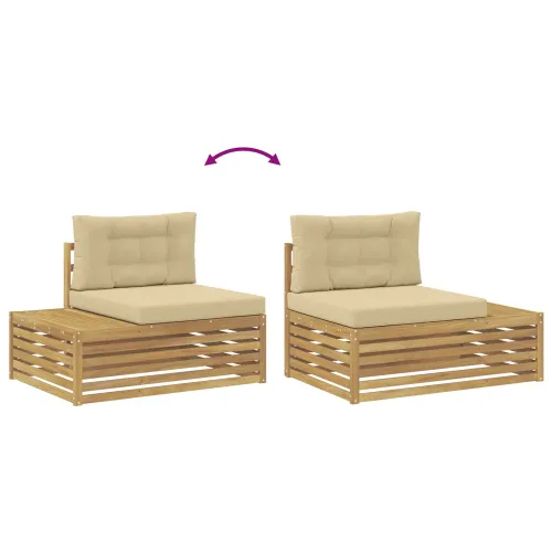 4 kom. Set vanjskih sofa Poliester Bijela - Bijela i bež Cijena