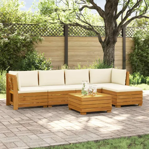 6 kom. Set vanjskih sofa Čvrsto drvo akacije Smeđa Cijena