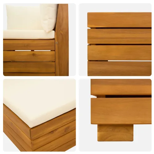6 kom. Set vanjskih sofa Čvrsto drvo akacije Smeđa Cijena