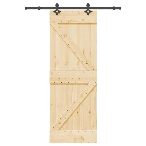 Klizna vrata NARVIK 70 x 210 cm (152,5 cm) Prirodna i crna - 70 x 210 cm (152,5 cm) Trokutasti Cijena