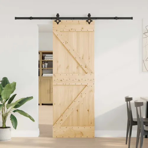 Klizna vrata NARVIK Prirodna i crna 70 x 210 cm (213,5 cm) - 70 x 210 cm (213,5 cm) Trokutasti Cijena