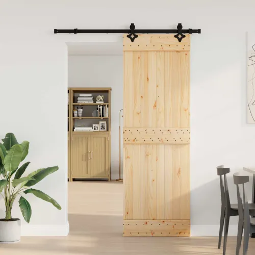 Klizna vrata NARVIK Prirodna i crna 70 x 210 cm (152,5 cm) - 70 x 210 cm (152,5 cm) Gladak dizajn Cijena
