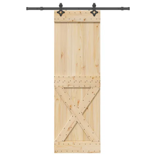 Klizna vrata NARVIK Prirodna i crna 70 x 210 cm (152,5 cm) - 70 x 210 cm (152,5 cm) križni dizajn Cijena