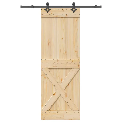 Klizna vrata NARVIK Prirodna i crna 80 x 210 cm (152,5 cm) - 80 x 210 cm (152,5 cm) križni dizajn Cijena