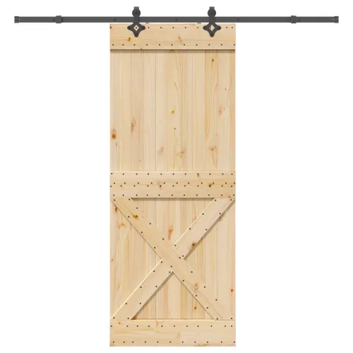 Klizna vrata NARVIK Prirodna i crna 90 x 210 cm (213,5 cm) - 90 x 210 cm (213,5 cm) križni dizajn Cijena