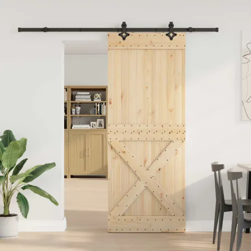 Klizna vrata NARVIK Prirodna i crna 90 x 210 cm (213,5 cm) - 90 x 210 cm (213,5 cm) križni dizajn Cijena