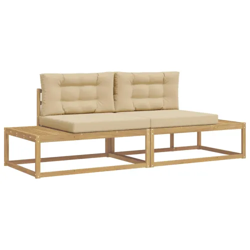 Set vanjskih sofa Poliester Bijela - Bijela i bež Cijena