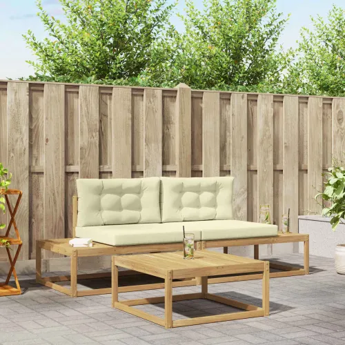 Set vanjskih sofa Poliester Bijela - Bijela i krem Cijena