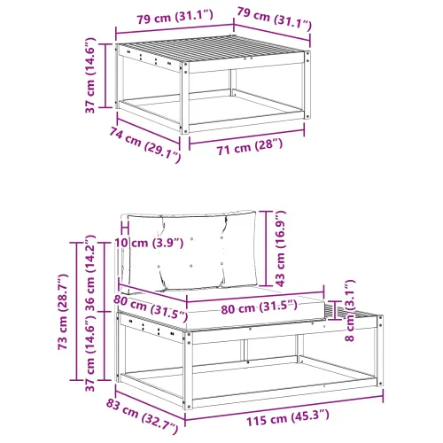 Set vanjskih sofa Poliester Bijela - Bijela i krem Cijena