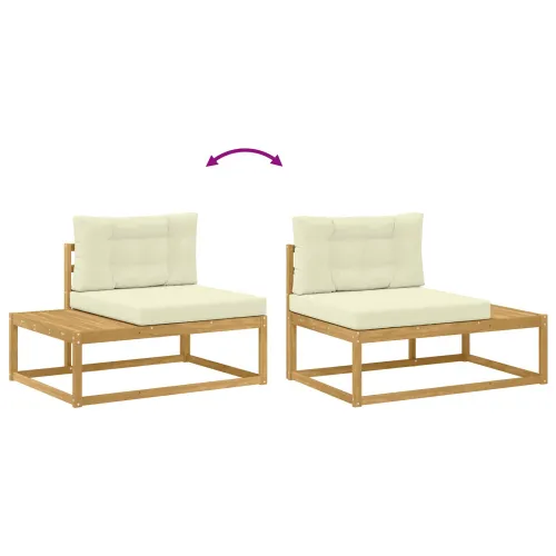 Set vanjskih sofa Poliester Bijela - Bijela i krem Cijena