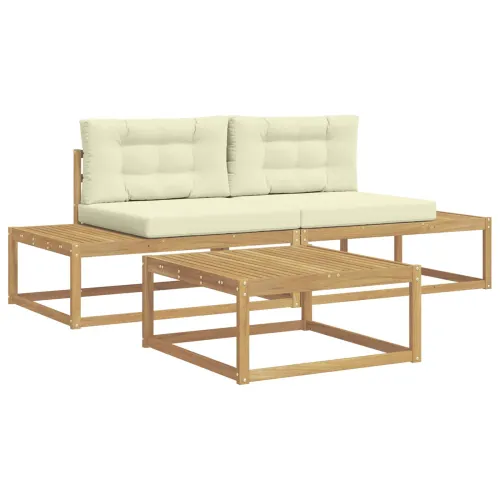 Set vanjskih sofa Poliester Bijela - Bijela i krem Cijena