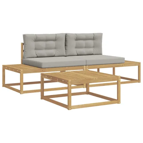 Set vanjskih sofa Poliester Bijela - Bijela i svijetlosiva Cijena