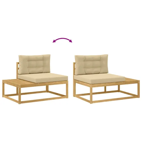 Set vanjskih sofa Poliester Bijela - Bijela i bež Cijena