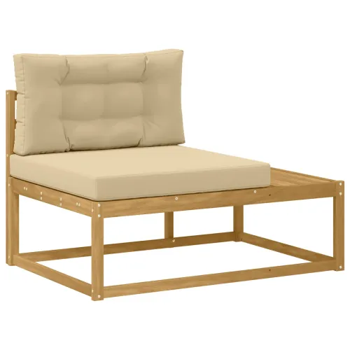 Set vanjskih sofa 6 kom. Bijela i bež Poliester - Bijela i bež Cijena