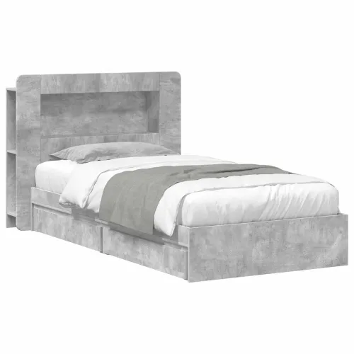 Okvir kreveta s pohranom s ladicama Betonska siva 90 x 190 cm - Betonska siva 90 x 190 cm sa središnjom policom Cijena