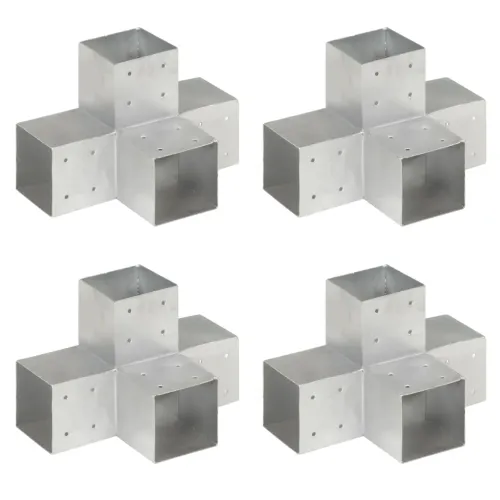 Spojnici za stupove u X-obliku 4 kom pocinčani metal 101x101 mm - 101 x 101 mm 4 Oblik slova X Cijena