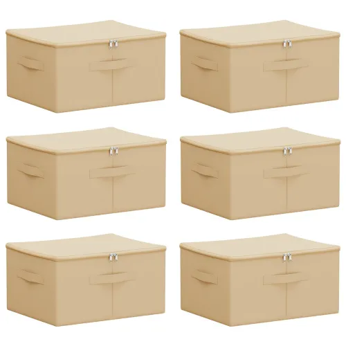 Kutija za spremanje 6 kom. Netkana tkanina 43 x 34 x 23 cm Krem - Krem 6 43 x 34 x 23 cm Cijena