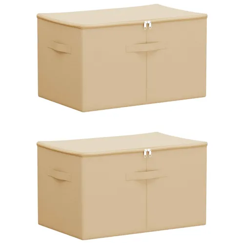 Kutija za spremanje 2 kom. Netkana tkanina 55 x 35 x 32 cm Krem - Krem 2 55 x 35 x 32 cm Cijena