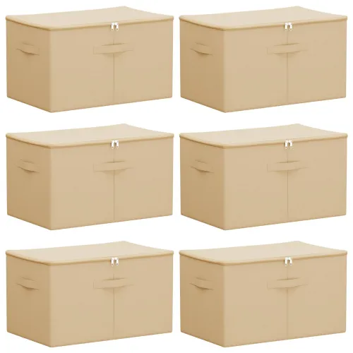 Kutija za spremanje 6 kom. Netkana tkanina 55 x 35 x 32 cm Krem - Krem 6 55 x 35 x 32 cm Cijena