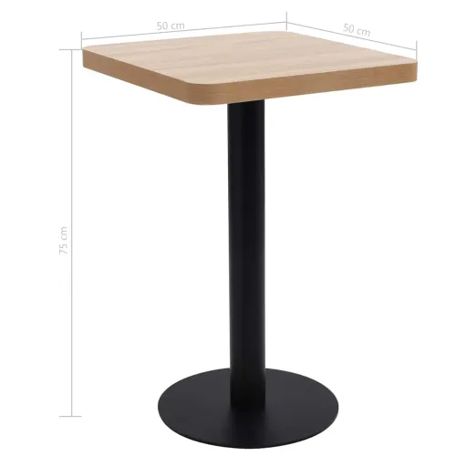 Bistro stol svjetlosmeđi 50 x 50 cm MDF - svijetlo smeđa i crna 50 x 50 x 75 cm 1 Cijena