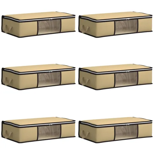 Kutija za pohranu s prozirnim bočnim oknom 6 kom. 50,4 L Krem - Krem 6 70 x 40 x 18 cm Cijena