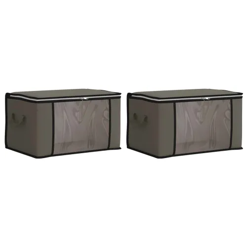 Kutija za pohranu s prozirnim bočnim oknom 2 kom. 61,6 L Siva - Siva 2 55 x 35 x 32 cm Cijena