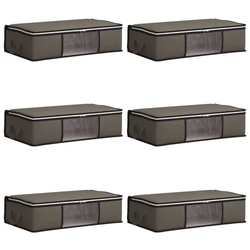 Kutija za pohranu s prozirnim bočnim oknom 6 kom. 50,4 L Siva - Siva 6 70 x 40 x 18 cm Cijena