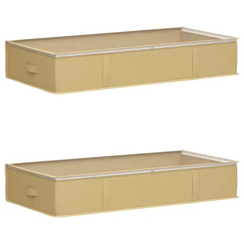 Kutija za pohranu s prozirnim prozorom na vrhu 2 kom. 90 l Krem - Krem 2 100 x 50 x 18 cm Cijena