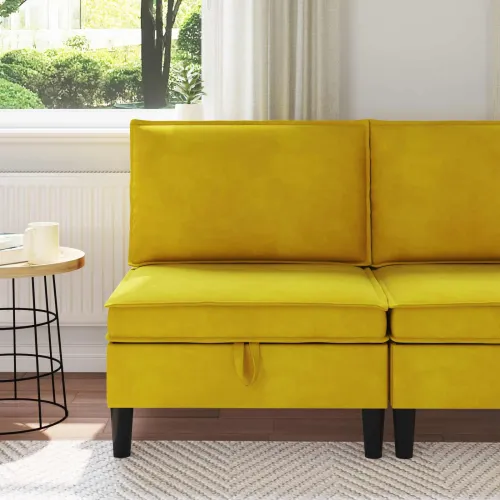 Sofa s pohranom Žuta Baršun - Žuta Srednja sofa Cijena