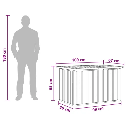 Vanjska kutija za spremanje boja drva 109 x 67 x 65 cm - Boja drva 109 x 67 x 65 cm Cijena
