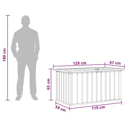 Vanjska kutija za spremanje boja drva 129 x 67 x 65 cm - Boja drva 129 x 67 x 65 cm Cijena