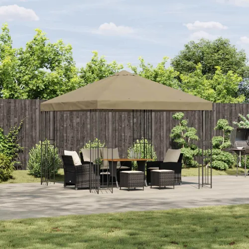 Gazebo 3 x 3 m Bež Poliester i čelik 190 gsm - Bež Bez bočnog zida Cijena