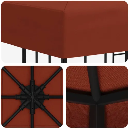 Gazebo 3 x 3 m Terakota Poliester i čelik 190 gsm - Terakota Bez bočnog zida Cijena