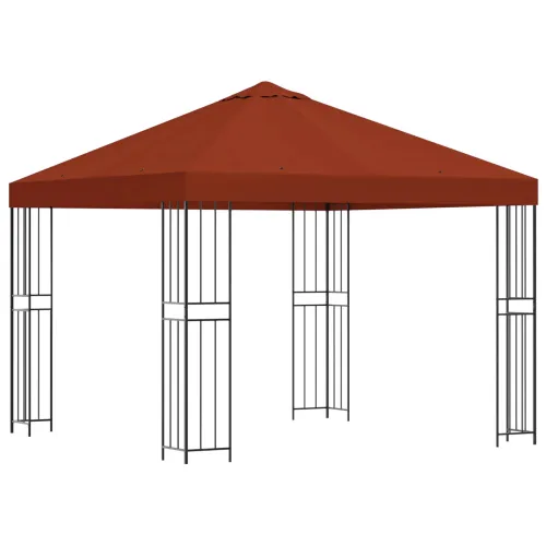 Gazebo 3 x 3 m Terakota Poliester i čelik 190 gsm - Terakota Bez bočnog zida Cijena