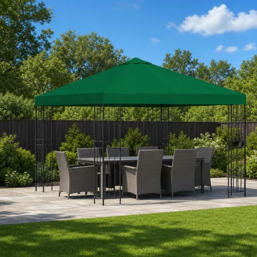 Gazebo 3 x 3 m Zelena Poliester i čelik 190 gsm - Zelena Bez bočnog zida Cijena