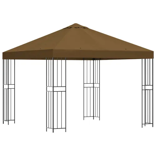 Gazebo 3 x 3 m Sivosmeđa Poliester i čelik 190 gsm - Sivosmeđa Bez bočnog zida Cijena