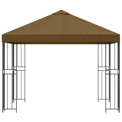 Gazebo 3 x 3 m Sivosmeđa Poliester i čelik 190 gsm - Sivosmeđa Bez bočnog zida Cijena