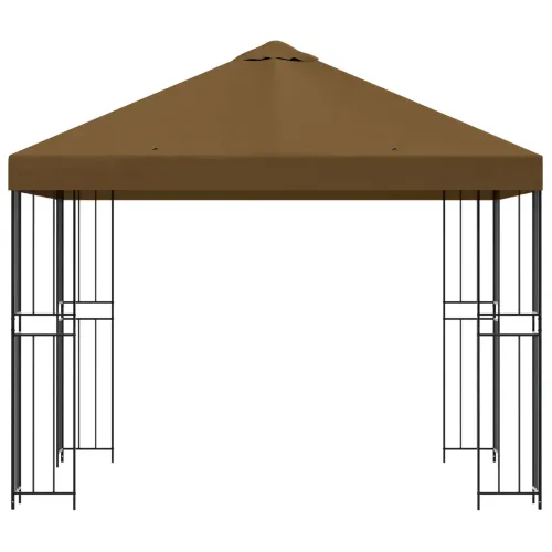 Gazebo 3 x 3 m Sivosmeđa Poliester i čelik 190 gsm - Sivosmeđa Bez bočnog zida Cijena