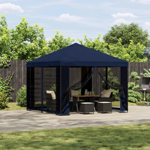 Gazebo 3 x 3 m Plava Poliester i čelik 190 gsm - Plava Bez bočnog zida Cijena
