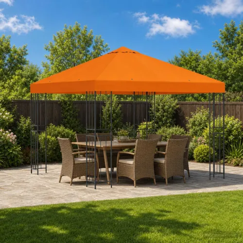 Gazebo 3 x 3 m Narančasta Poliester i čelik 190 gsm - Narančasta Bez bočnog zida Cijena
