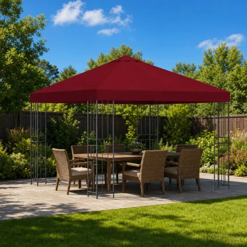 Gazebo 3 x 3 m Tamno crvena Poliester i čelik 190 gsm - Tamno crvena Bez bočnog zida Cijena